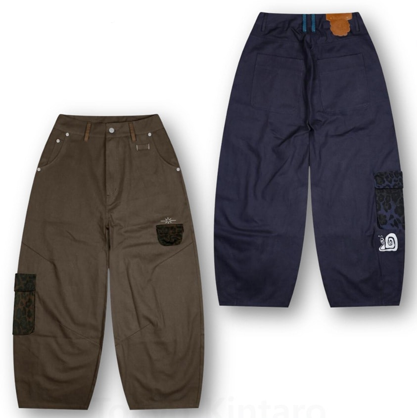 (W)LEOPARD SPIRAL SNAIL COTTON CARGO PANTS (WXP032)