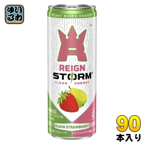 アサヒ レインストーム グァバストロベリー 250ml 缶 90本 (30本入×3 まとめ買い) 炭酸飲料 エナジードリンク 栄養機能食品 ゼロシュガー