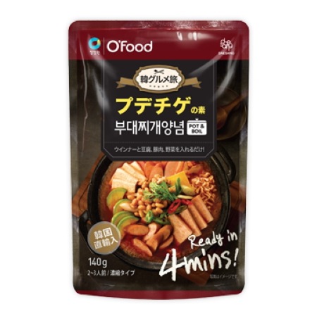 O’food 韓グルメ旅 プデチゲの素 140g x 16袋／チョンジョンウォン 鍋 韓国