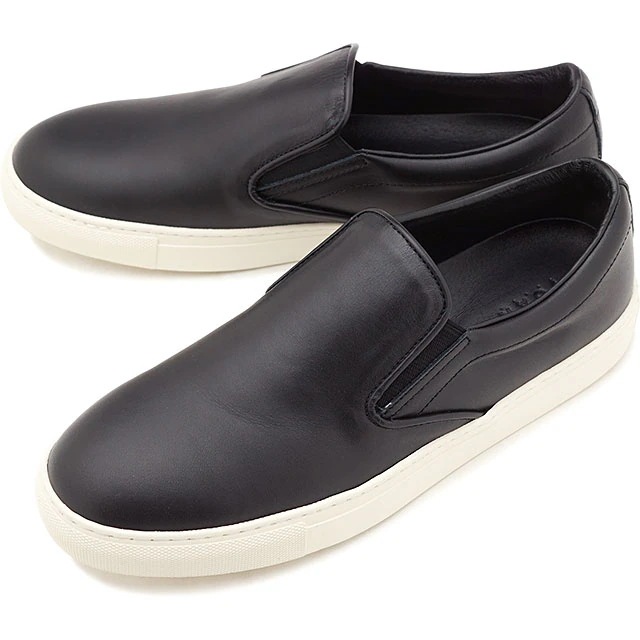 ヨーク YOAK メンズ リリー スムース LILY SMOOTH レザー スリッポン スニーカー 日本製 靴 BLACK ブラック系