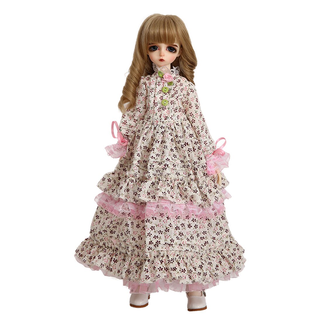 1/4 bjd人形mikhaila女性メイク人形ランダムな色で目とフル服子供の教育玩具ギフト-ピンクの肌
