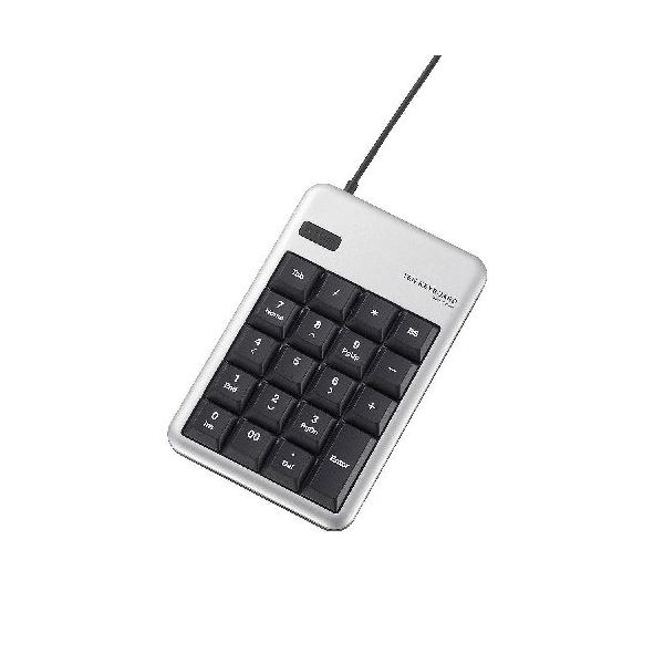 (まとめ)エレコム 2ポートUSB2.0HUB付USBテンキーボード TK-TCM012SV(×3セット)