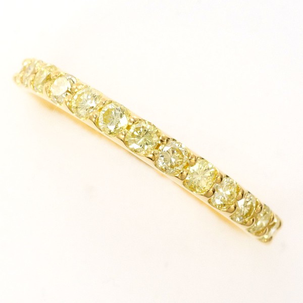 K18 18金 YG リング 指輪 14号 イエローダイヤ 0.51 ジュエリー 中古