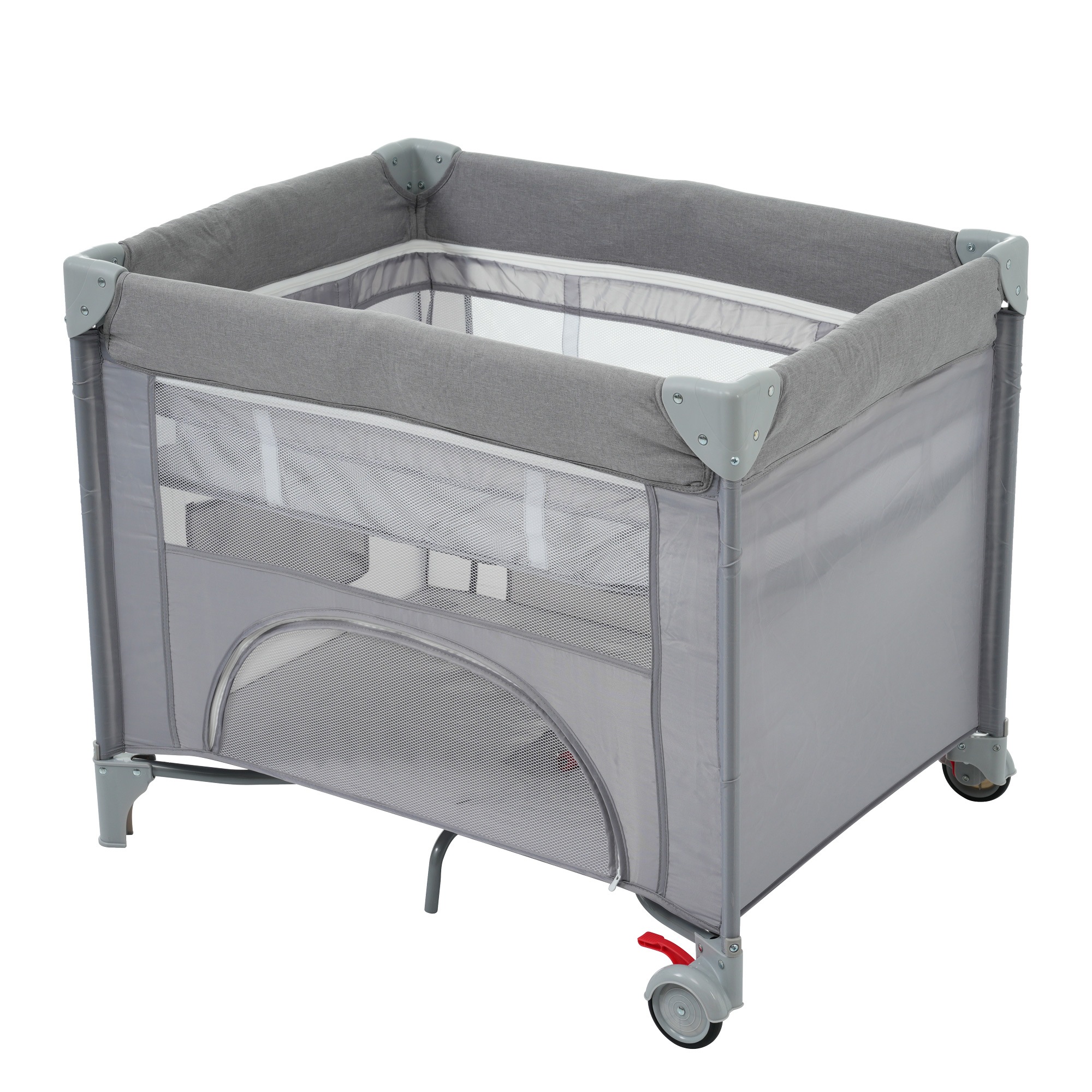 【送.料.無.料！】【国内発送】プレイヤード 　折りたたみ ベビーサークル お昼寝マット　キャリーバッグ付 マットレス付　プレゼント　お誕生日　お祝い【グレー】
