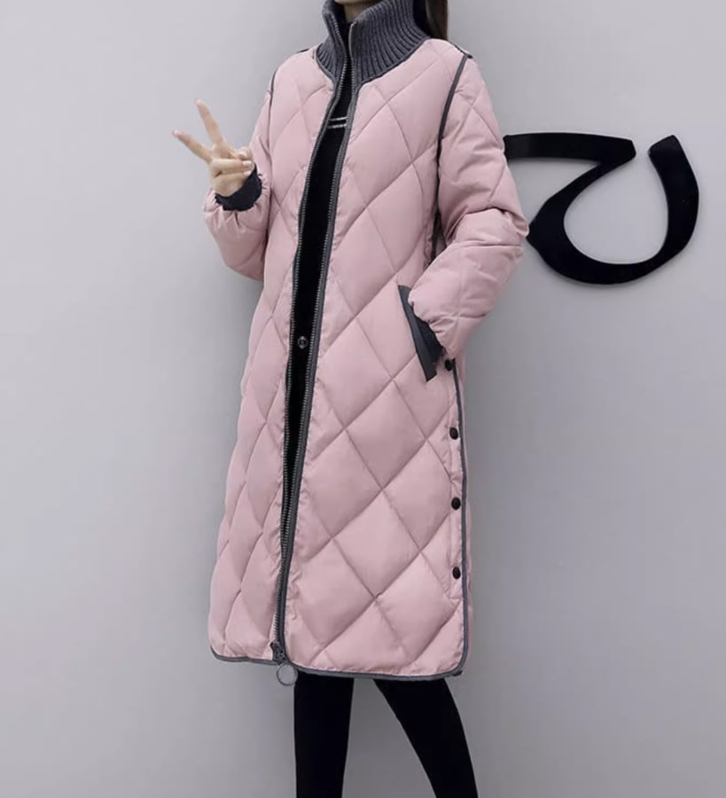 アウター デート モテアイテム ロングコート キルティング 中綿 ポケット パイピング 大人可愛い きれいめ 上品 おしゃれ かっこいい 大人可愛い ラブリー キュート ガーリー クール モード系