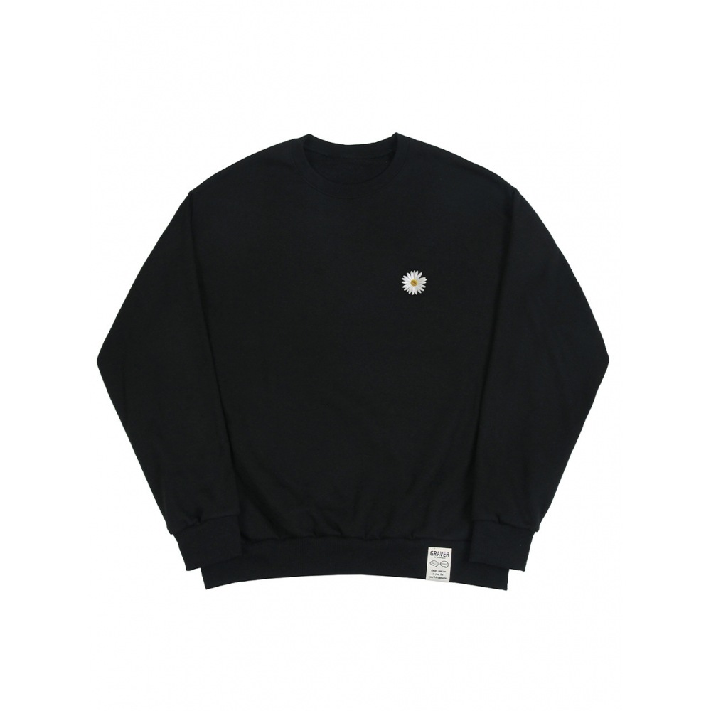 GRAVER スモールデイジーフラワー ロゴスマイル マンツーマン 4color