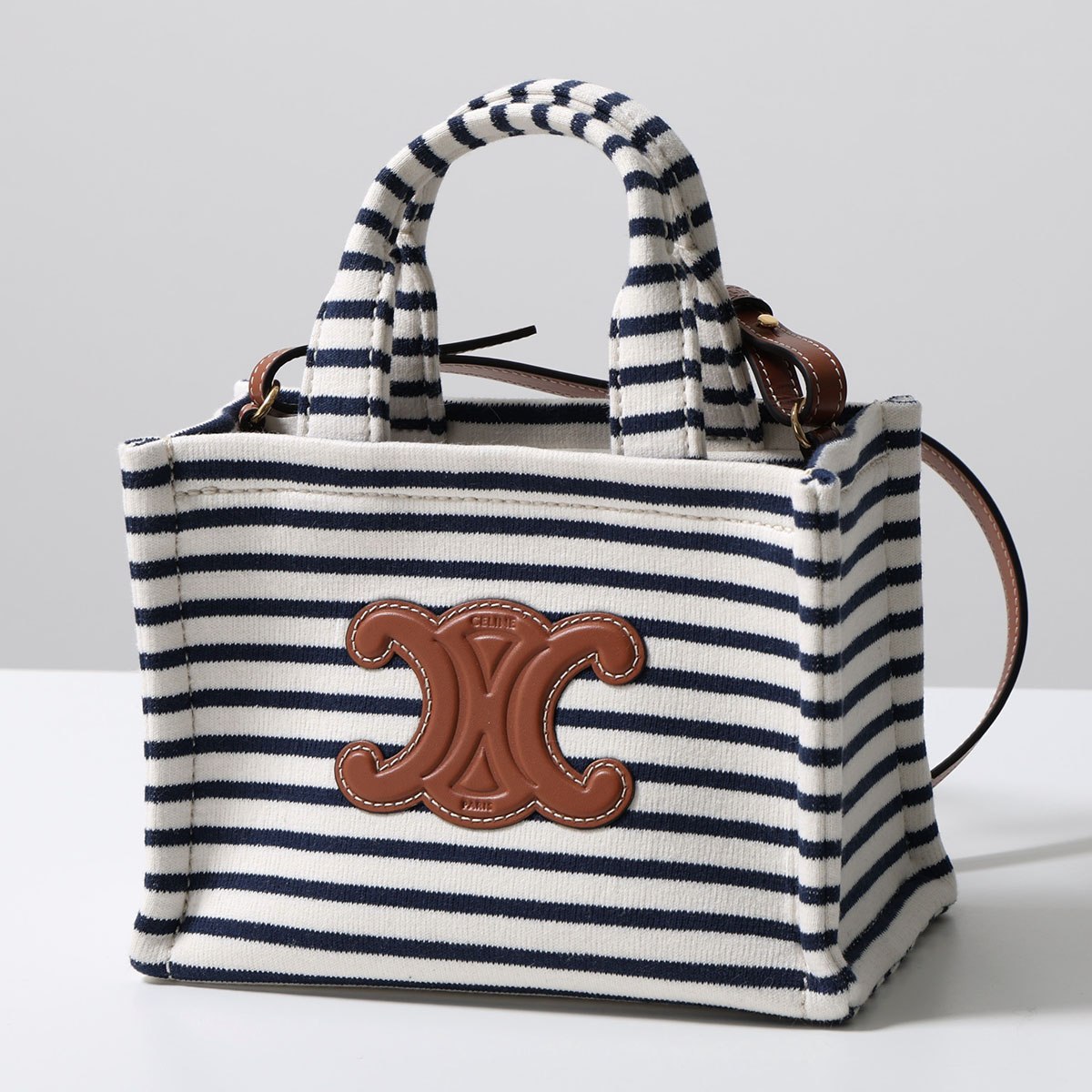 CELINE セリーヌ トートバッグ Mini Cabas ミニ カバ 122292GQQ.07AT レディース ショルダーバッグ ミニバッグ ボーダー Triomphe トリオンフ