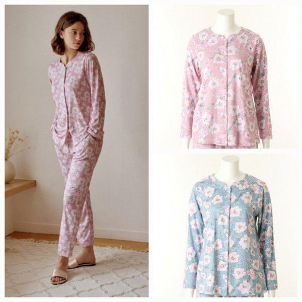 ブラックラベル) 高級感のあるモーダルポリエステルジャカード花柄トップスVEV3981W