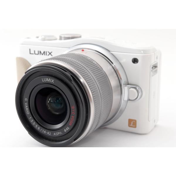【中古】パナソニック Panasonic Lumix DMC-GF6 レンズキット ホワイト 美品 自分撮りミラーレス ストラップSDカード付き 28,470円