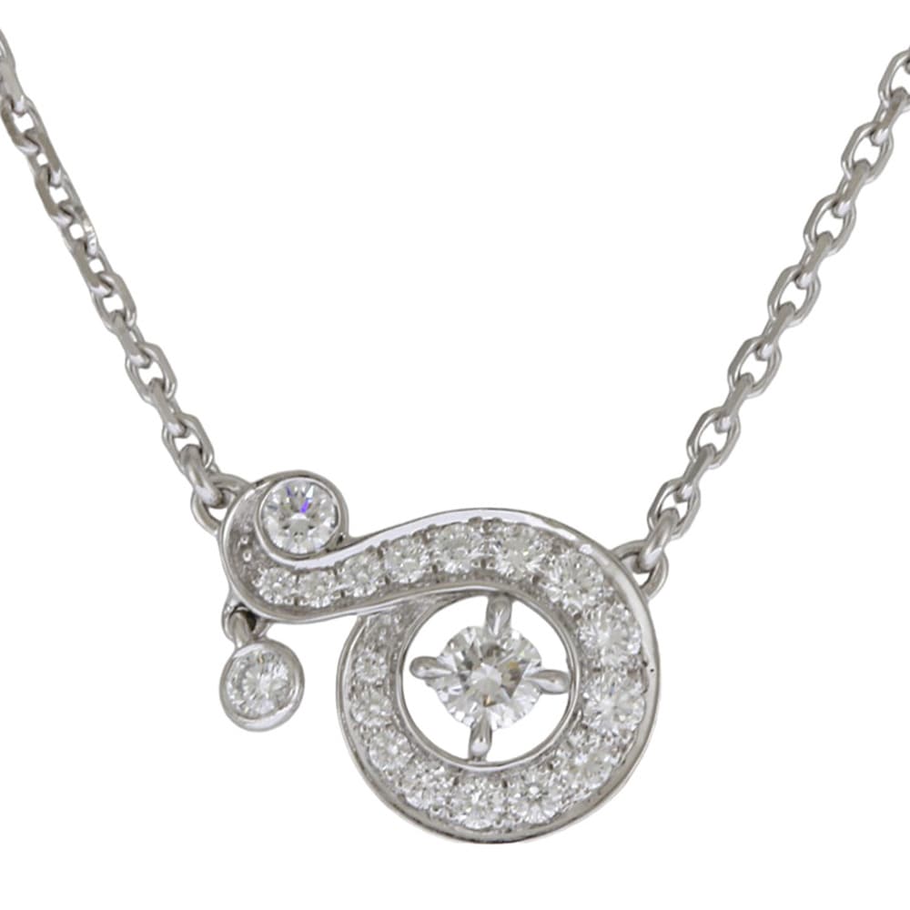 ヴァンクリーフ＆アーペル ニドパラディ ネックレス 18金 K18ホワイトゴールド ダイヤモンド Van Cleef & Arpels 中古 美品