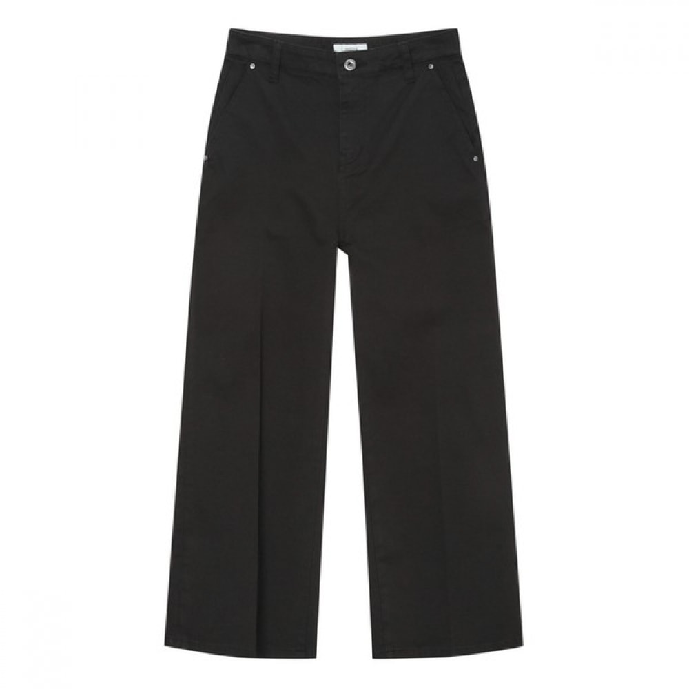 [ヘッジズレディース] 25SSエッセンシャルサマークロップドセミワイドバンディングデニムパンツブラックHSPA5BC81BK