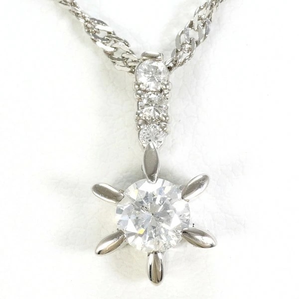 PT900 プラチナ PT850 ネックレス ダイヤ 0.563 鑑定書 ジュエリー 中古