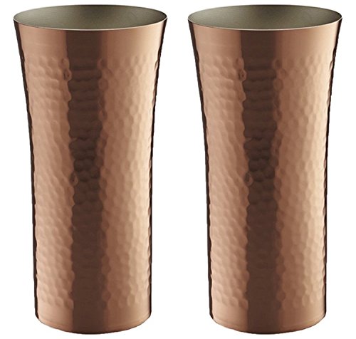 日本製 ビールタンブラー 400ml 2個セット 燕人の匠 純銅製槌目 新潟県燕市製造 HB-7478