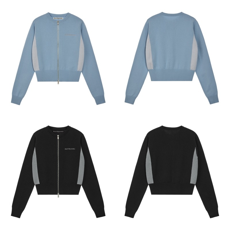 【REST&RECREATION】 ROUND NECK KNIT ZIP-UP : 2COLORS