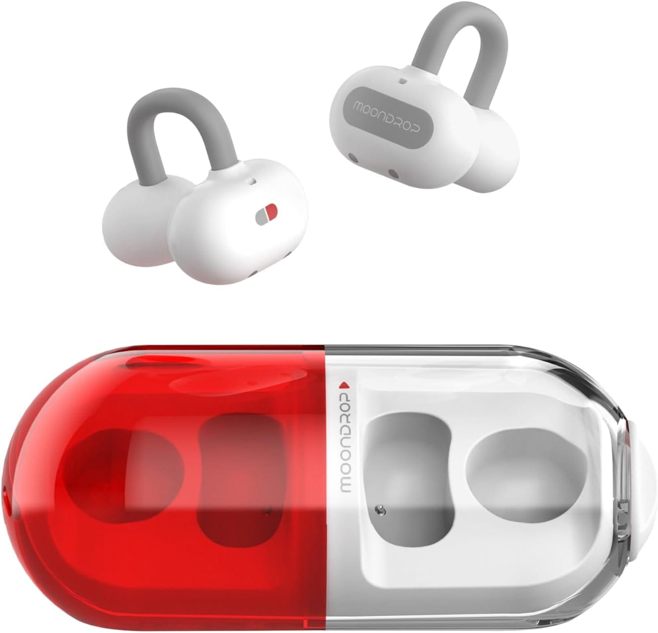 水月雨 Moondrop Pill オープンイヤー型ワイヤレスイヤホン イヤーカフ イヤホン オープンイヤー ワイヤレス Bluetooth 6.0 開放型 耳挟み式 IPX4防水 最大28時間再生