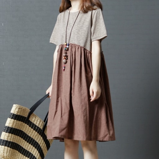 トップス ワンピース 半袖 フレア かわいい 大人可愛い きれいめ シンプル 大人 おしゃれ 大人可愛い 大人女子 キュート ガーリー ラフ 10代 20代 30代 40代 50代 通学 学生 無地 5,151円