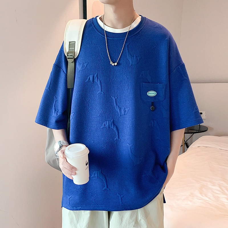 Tシャツ メンズ トップス シンプル 夏 丸首 快適 おしゃれ 大きいサイズ カラーマッチング
