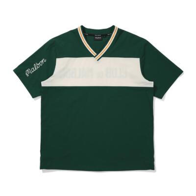 Malbon Golf純正Vネックブロックピステグリーン（メンズ）