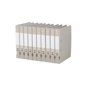 （まとめ） TANOSEE Dリングファイル（再生PP表紙） A4タテ 2穴 300枚収容 背幅43mm グレー 1セット（10冊） 2セット