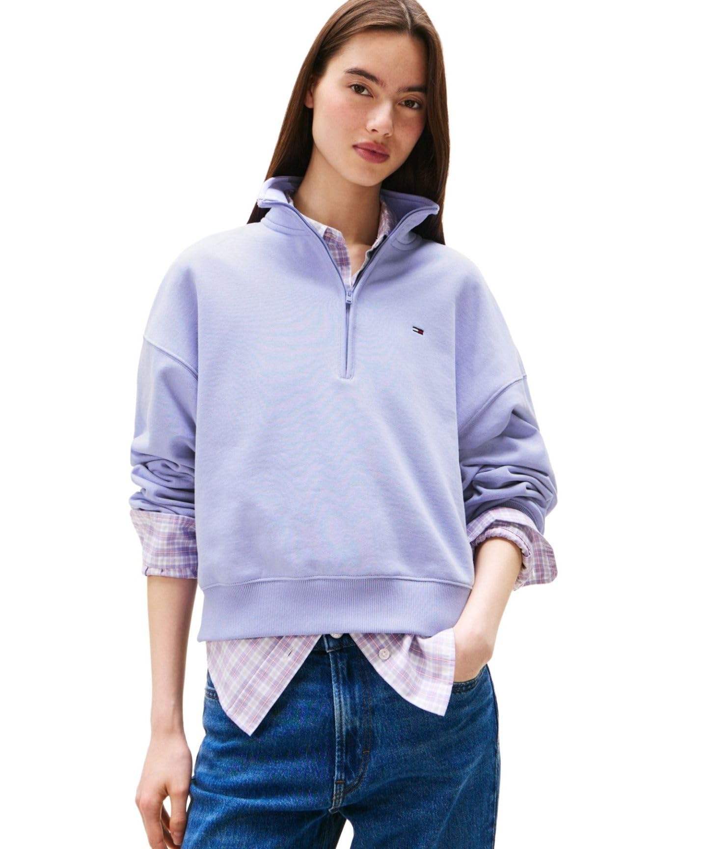 (トミーヒルフィガー) TOMMY HILFIGER ボクシィーハーフジップスウェット DW21589
