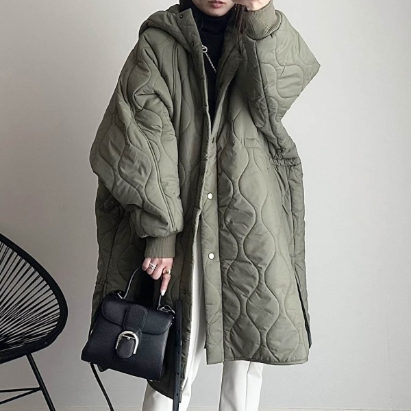 【輝いて超人気】 アップ暖かい防寒フード付き中綿コート 6,339円