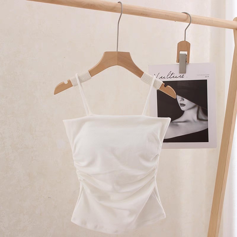 レディース トップス キャミソール インナー 袖なし ノースリーブ タイト スリム 細身 ドレープ 背中開き フェミニン ストリート タック ハイウエスト かわいい 大人可愛い きれいめ シンプル