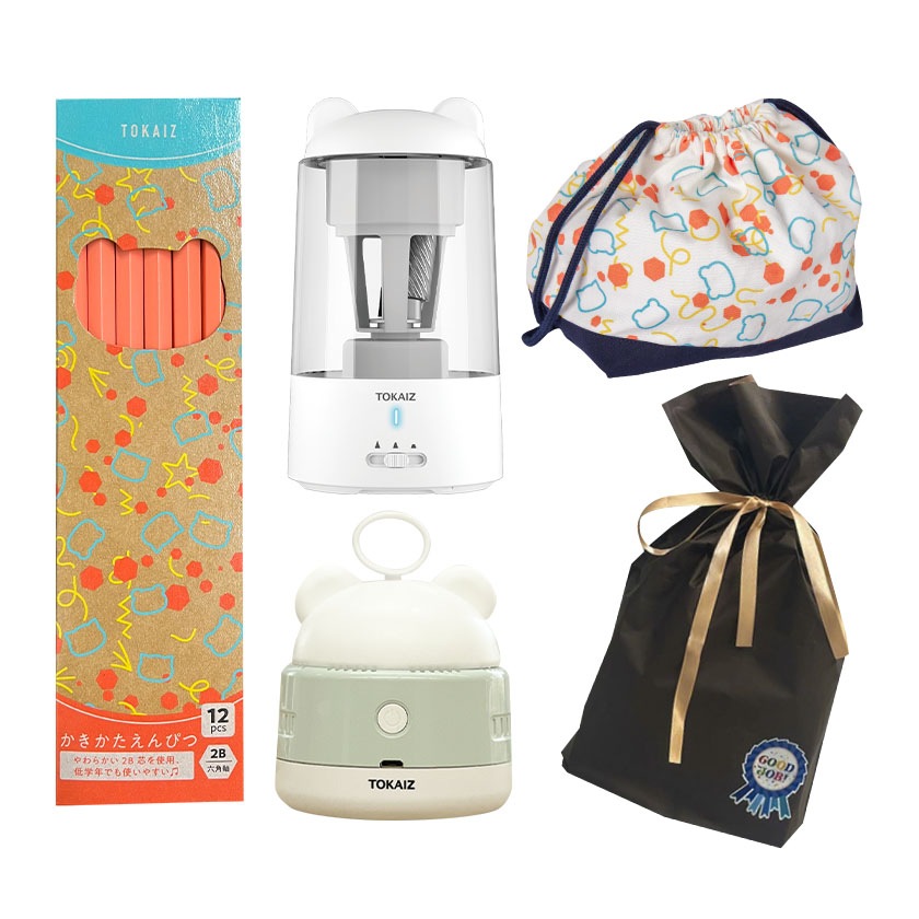 子供夢の4点セット 鉛筆削り 電動 充電式 自動 おしゃれ ハンズフリー 静音 小型 子供 小学生 女の子 男の子 コンパクト 削りすぎ防止 誕生日 入学祝い プレゼント