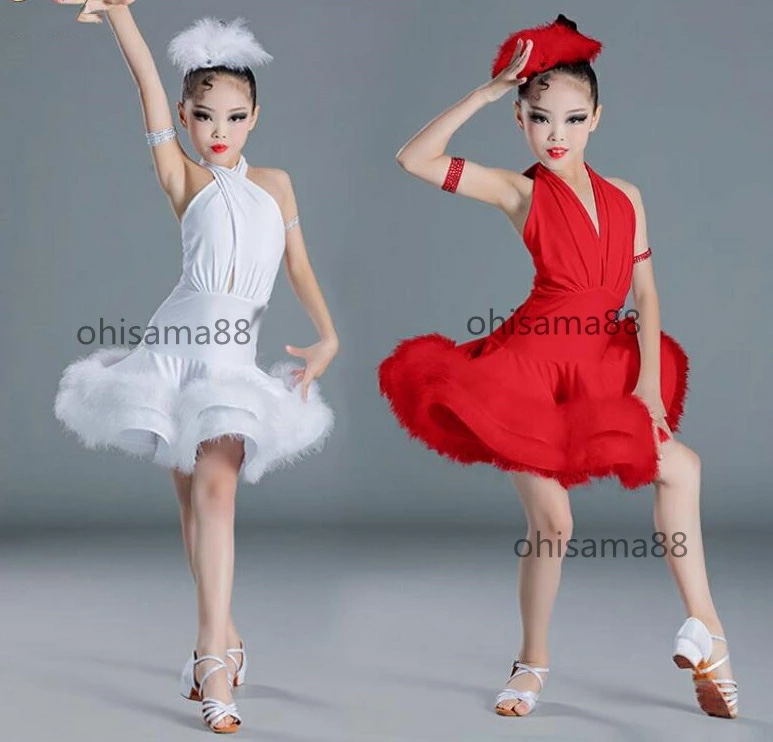 即納 子供ラテンドレス 社交ダンス衣装 ロゴなし ラテンワンピース 可愛い dance 演出服 練習着 ラテン衣装 キッズラテンワンピース チャチャ サンバ 女の子 ダンスドレス 発表会 試合 ラテン