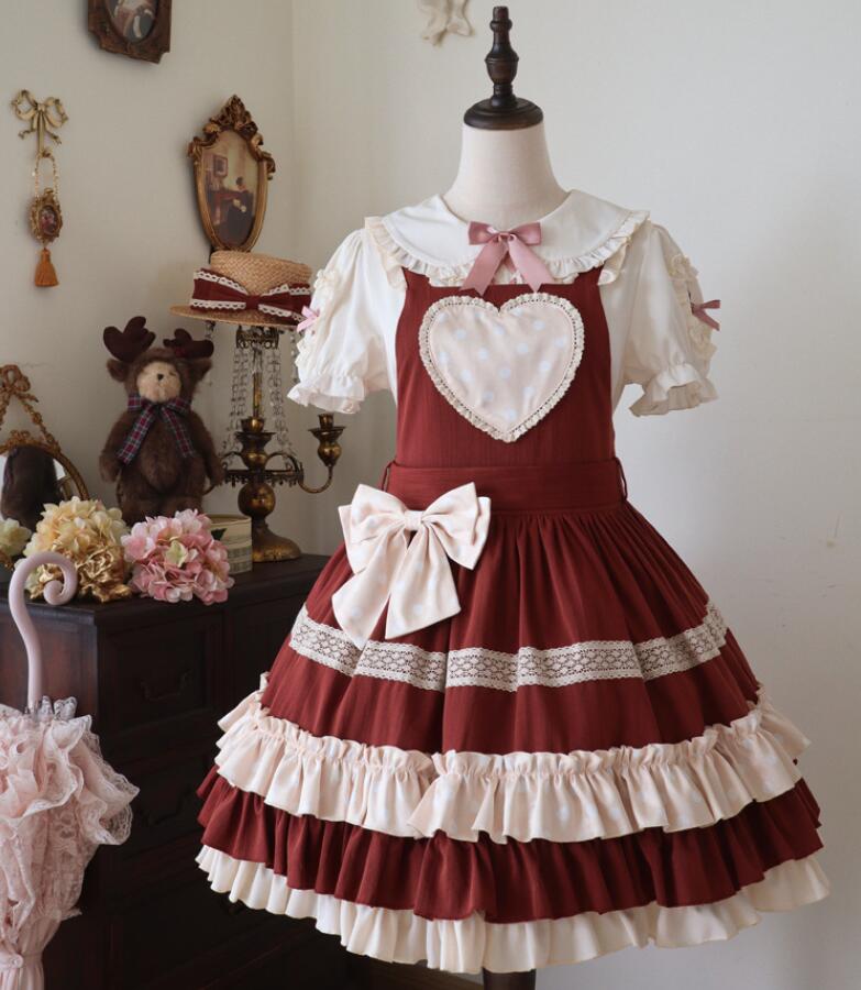 ロリータワンピース ジャンパースカート 可愛いロリータ服 甘ロリータ プリンセスドレス プリンセスライン フリル フレアワンピース 萌えLolita 大人コスチューム ゴスロリ ハロウィン コスプレ衣