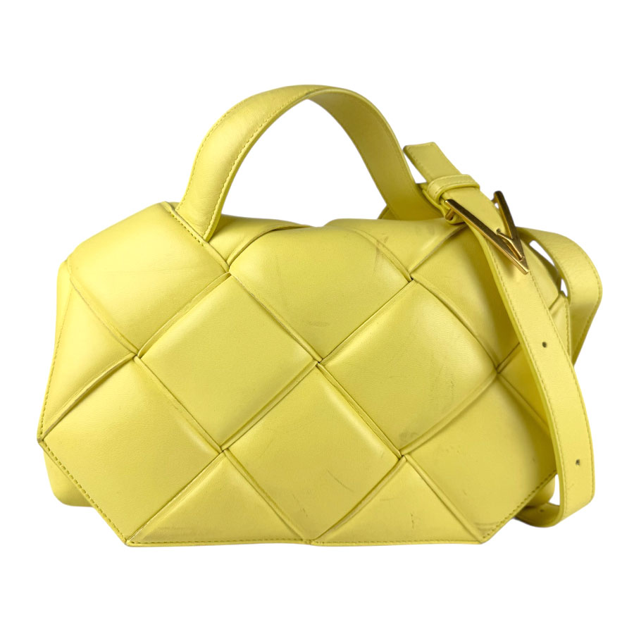 ボッテガヴェネタ BOTTEGAVENETA ショルダーバッグ マキシイントレチャート レザー イエロー レディース z7761