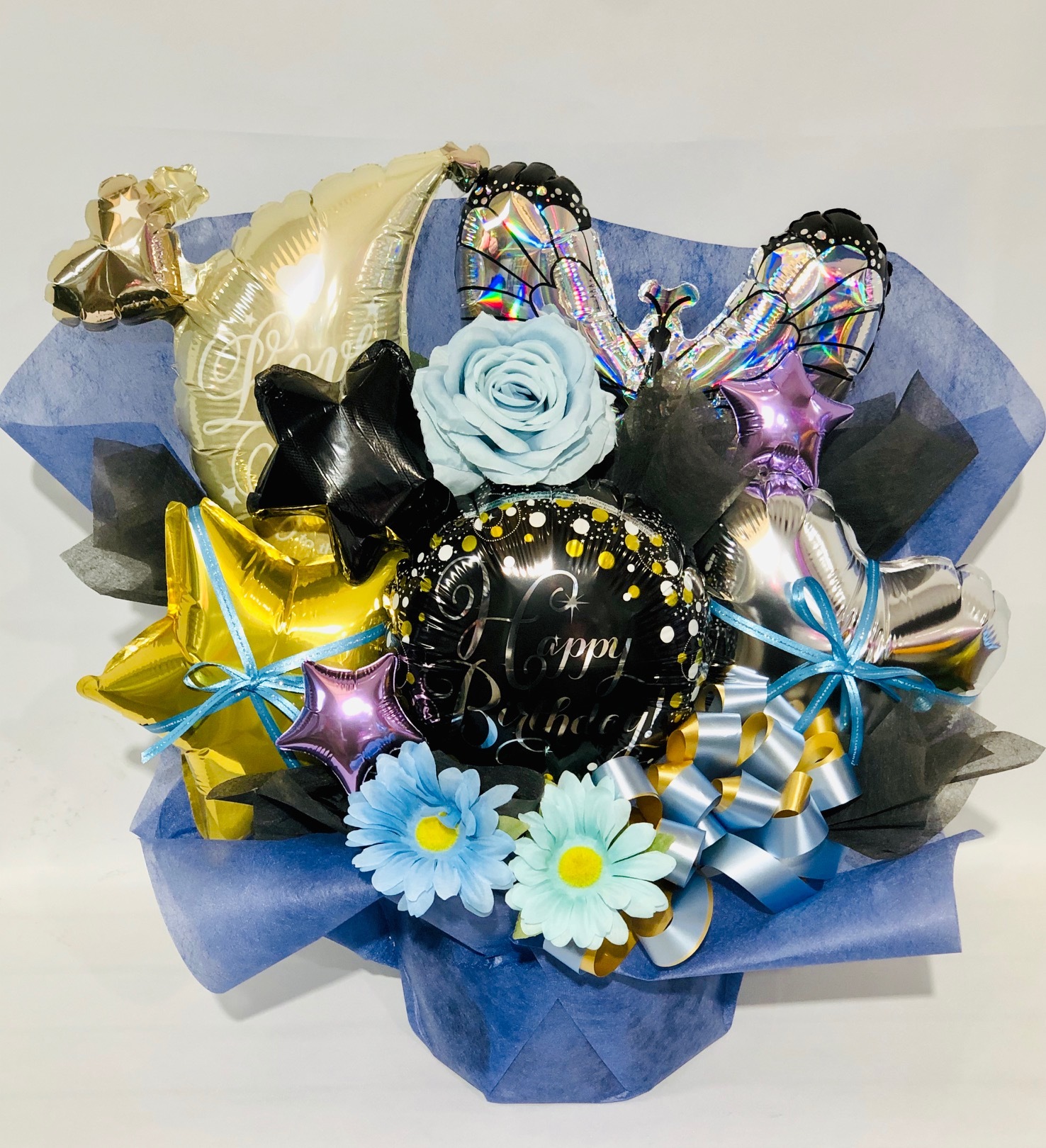 商品ID 1863 バルーンアレンジ　ブルーシック系