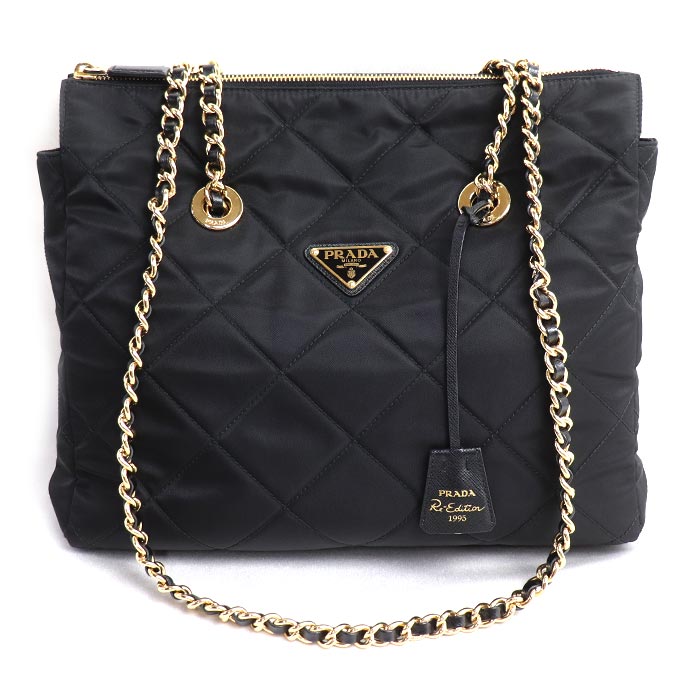 PRADA プラダ Re-Edition 1995 チェーンショルダー ショルダーバッグ ブラック 1BG529 V COO 2AOS F0002 ICチップ レディース 中古 美品