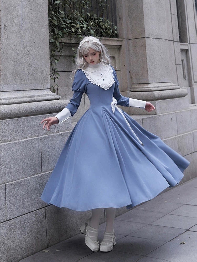 新作高質オリジナルロリータワンピースコスプレリボン付き