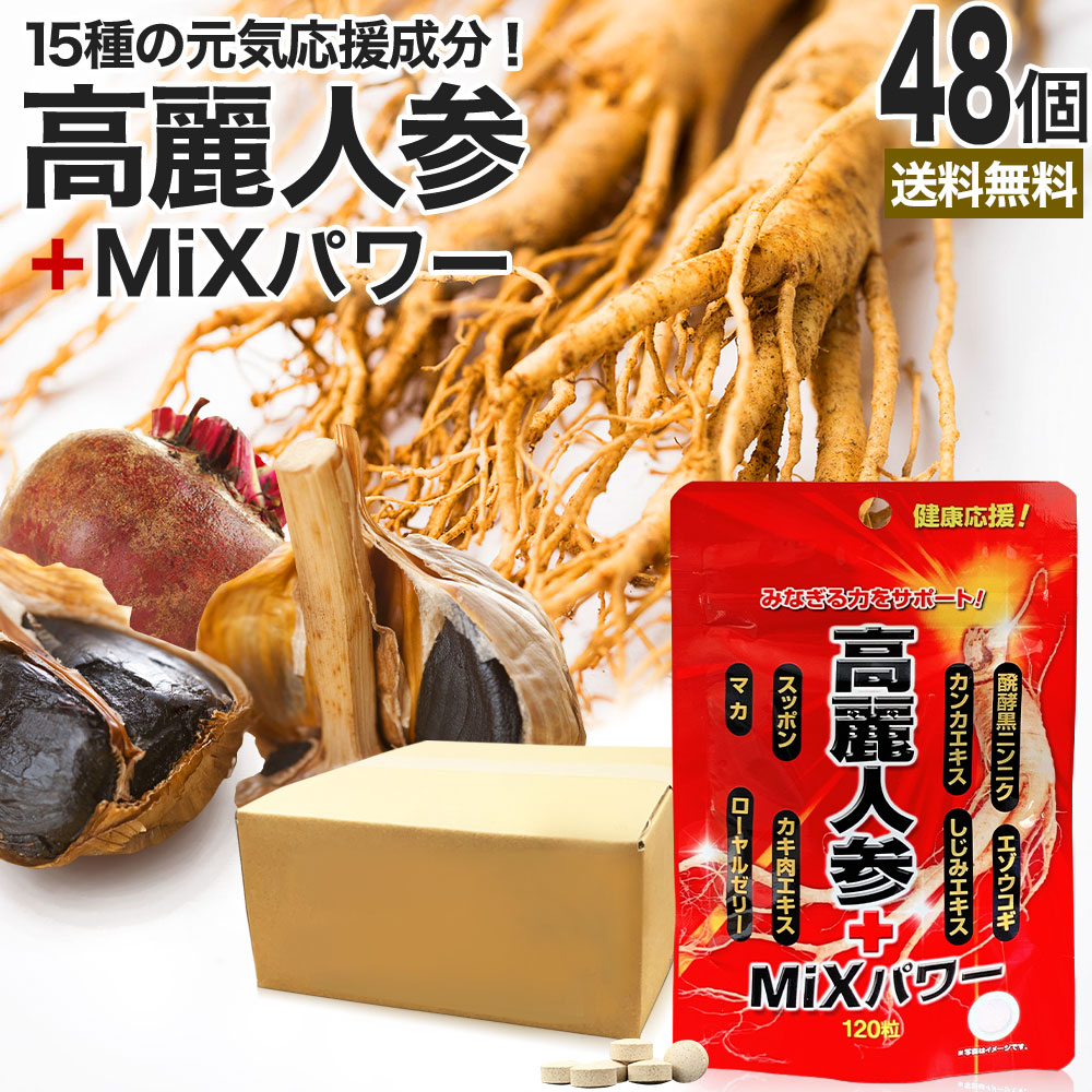 高麗人参＋MiXパワー 120粒*48個 約1152-1440日分 高麗人参 高麗人参サプリ 高麗人参サプリメント 朝鮮人参 オタネニンジン エゾウコギ エキス スッポン マカ サプリ 亜鉛