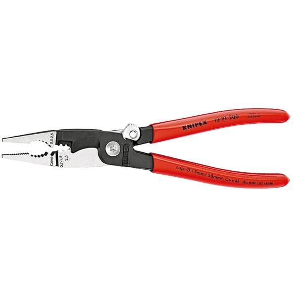 KNIPEX クニペックス エレクトロプライヤー プラスチックコーティング オープンスプリング付 全長200mm 1391-200 工具 ツール