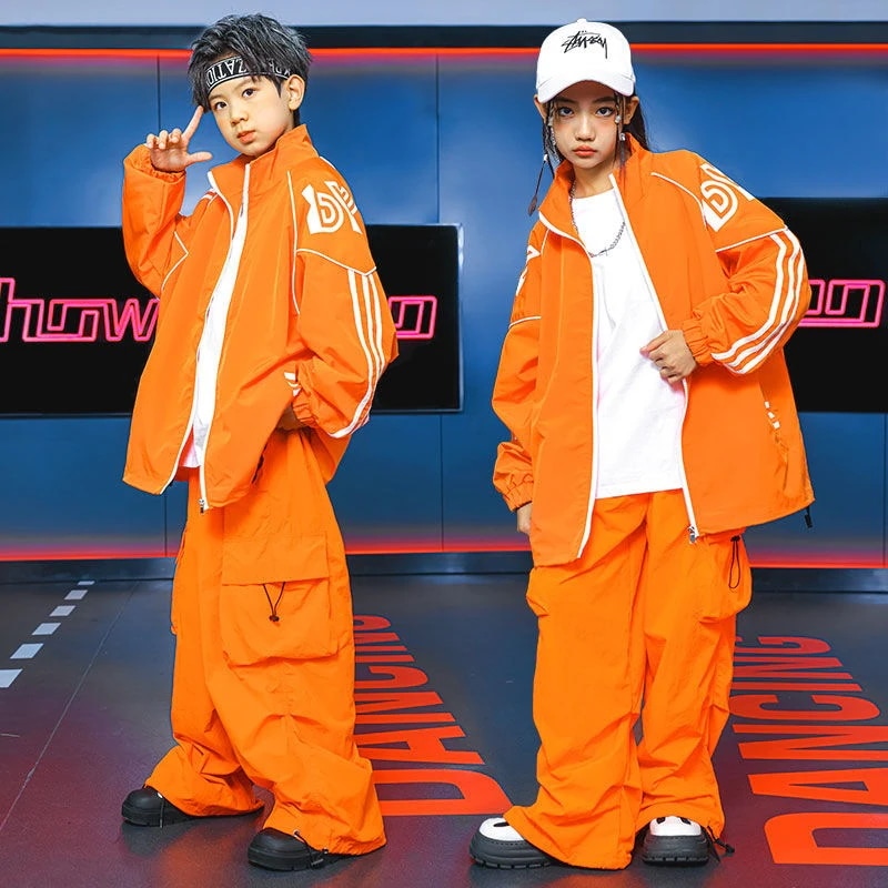 元旦の子供の街のダンスのファッション服の男の子のhiphopのドラムの舞台の表の演出服の女の子のゆったりしているヒップホップのスーツ