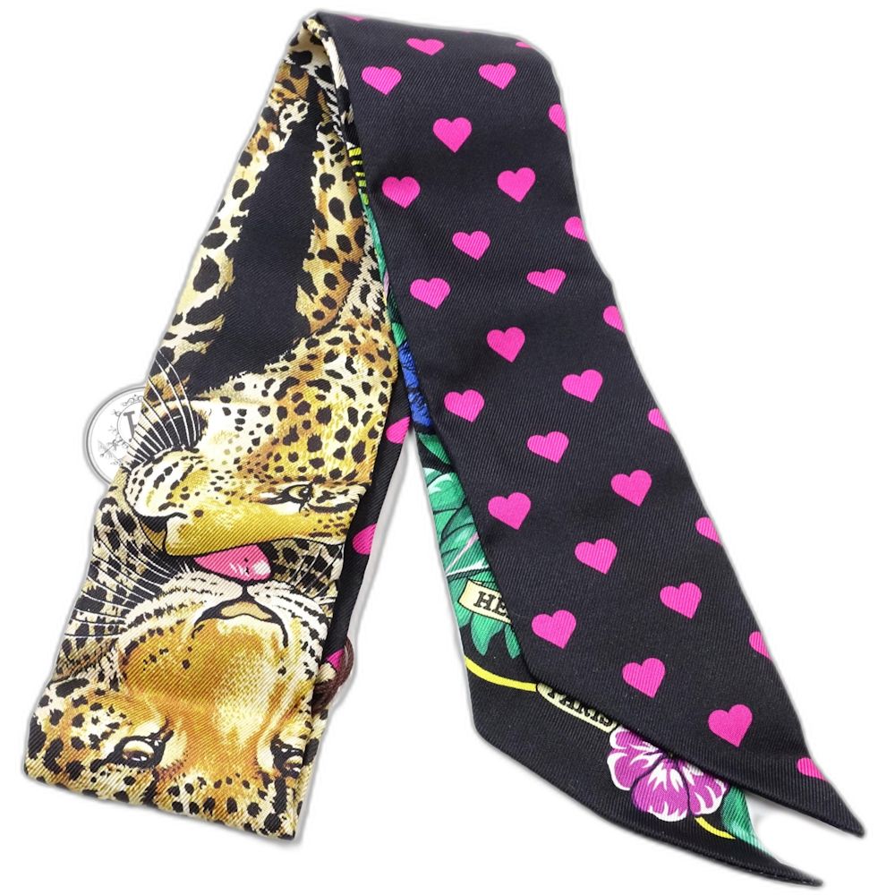 ツイリー スカーフ ジャングルラブ シルク ブラック レディース/181906【未使用】