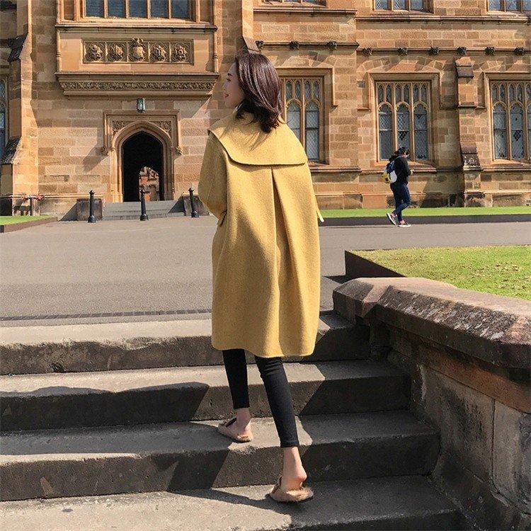 ラシャコート コート ジャケット レデイース厚手 秋冬 40代 学院風 韓国風らしゃ ダブルコートきれいめ 長袖コート ロング丈アウター カジュアルウエア着痩せ