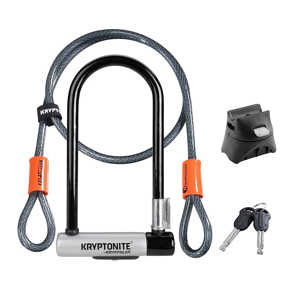 KRYPTONITE(クリプトナイト) NEW-U 標準 クリプトロック 120cm フレックスケーブル付き KRYPTOLOK STANDARD WITH FLEX U字ロック