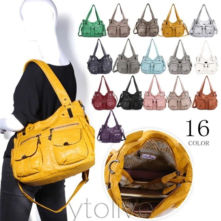 トートバッグ フェイクレザー 多機能 レディース 2WAY 鞄 手提げ 合皮 シンプル バッグ ショ