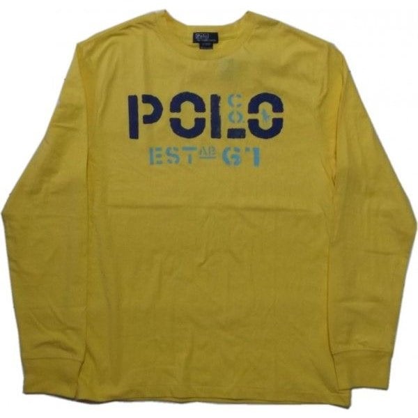 ボーイズサイズ 長袖 プリント Tシャツ イエロー boys PR2-518