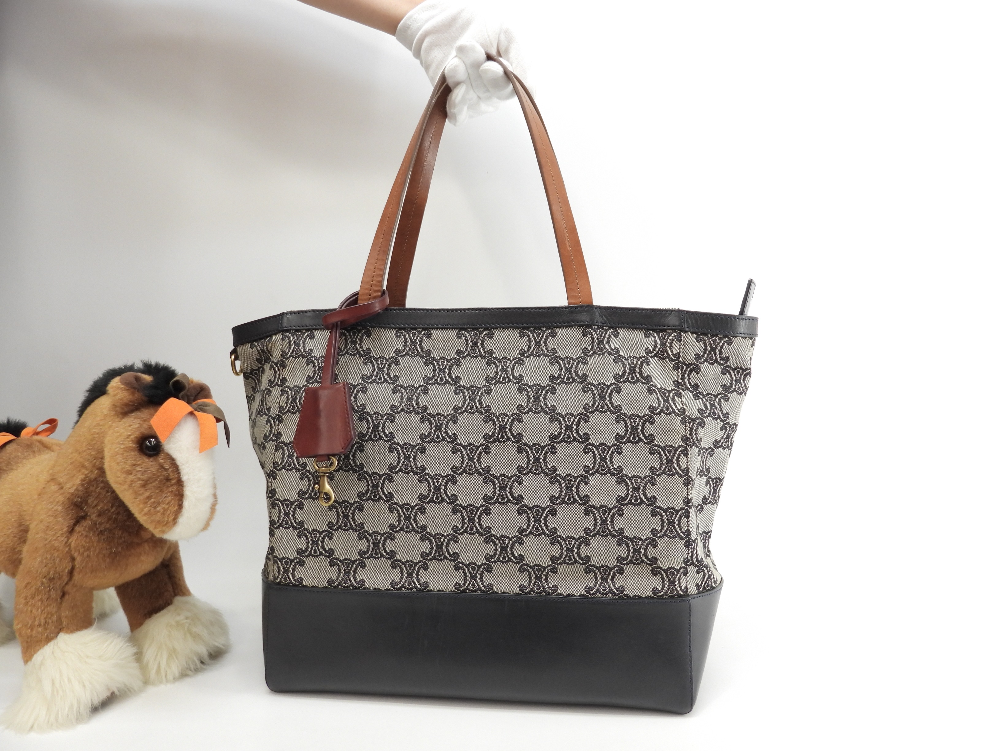 トートバッグ マカダム トリオンフ灰黒 ハンドバッグ ショルダーバッグ@ 32