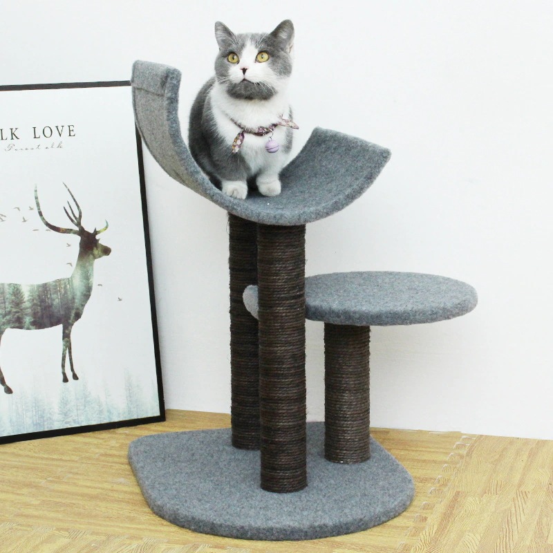 【急速出荷!】猫棚猫棚猫小屋猫の木一体場所を取らない剣麻つかみ柱小戸型猫玩具メーカー