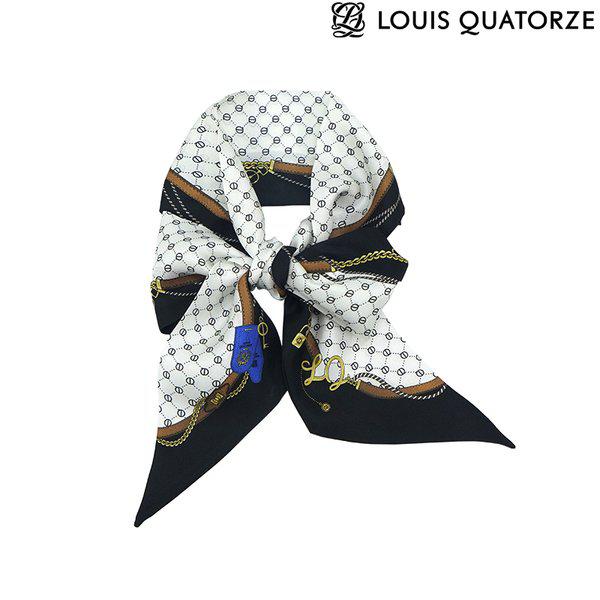(2DSB820BL) シルク ルイキオニ バンドー スカーフ ブラック