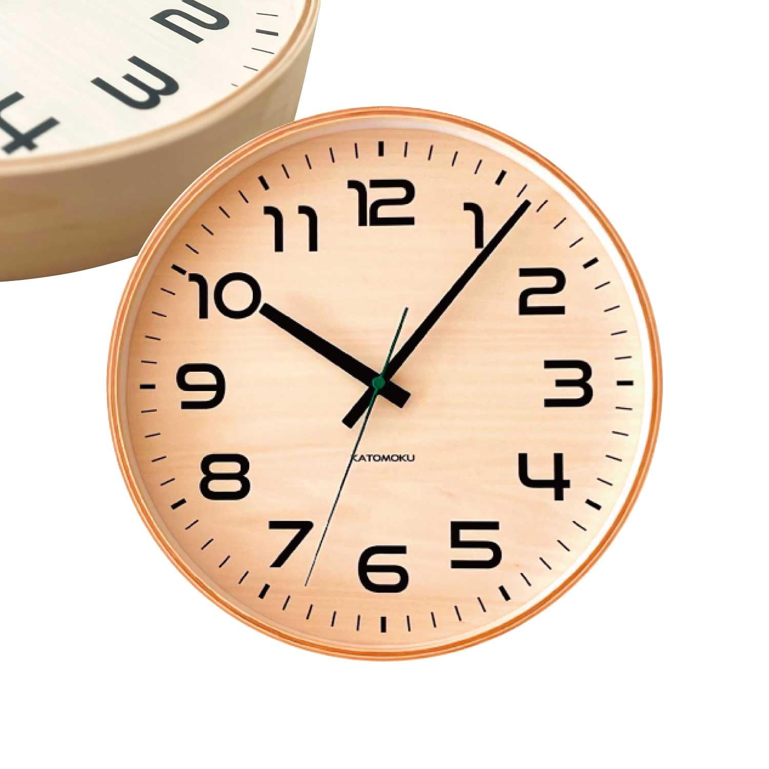 KATOMOKU plywood clock 23 km-145NA ナチュラル 掛け時計 連続秒針 φ304mm (クオーツ時計)