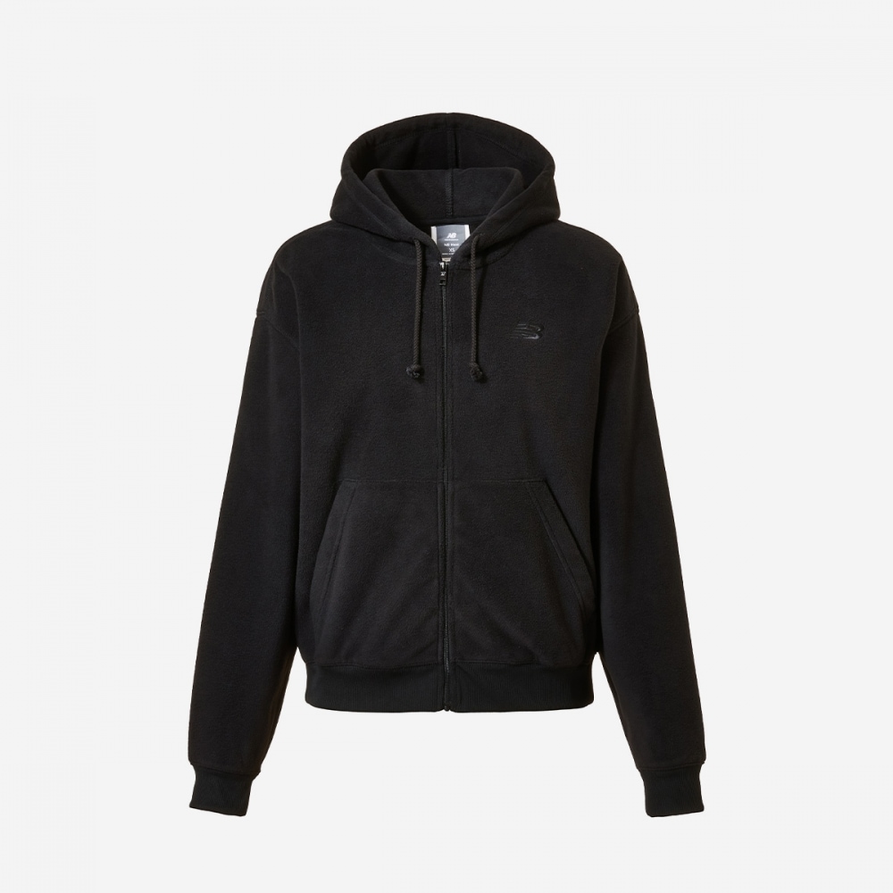 ニューバランス女性用ポーラーフリースパーカージップアップ (オーバーフィット) NBMDEBS012-(19) ブラック