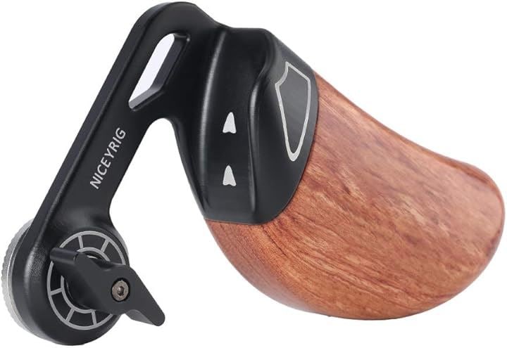 ARRIロゼット付きのサイドハンドル 木製ハンドグリップ ARRI標準ロゼットアダプター 角度調整可 拡張性 接続便利 DSLR Rigｓ 右手用－423(右用)