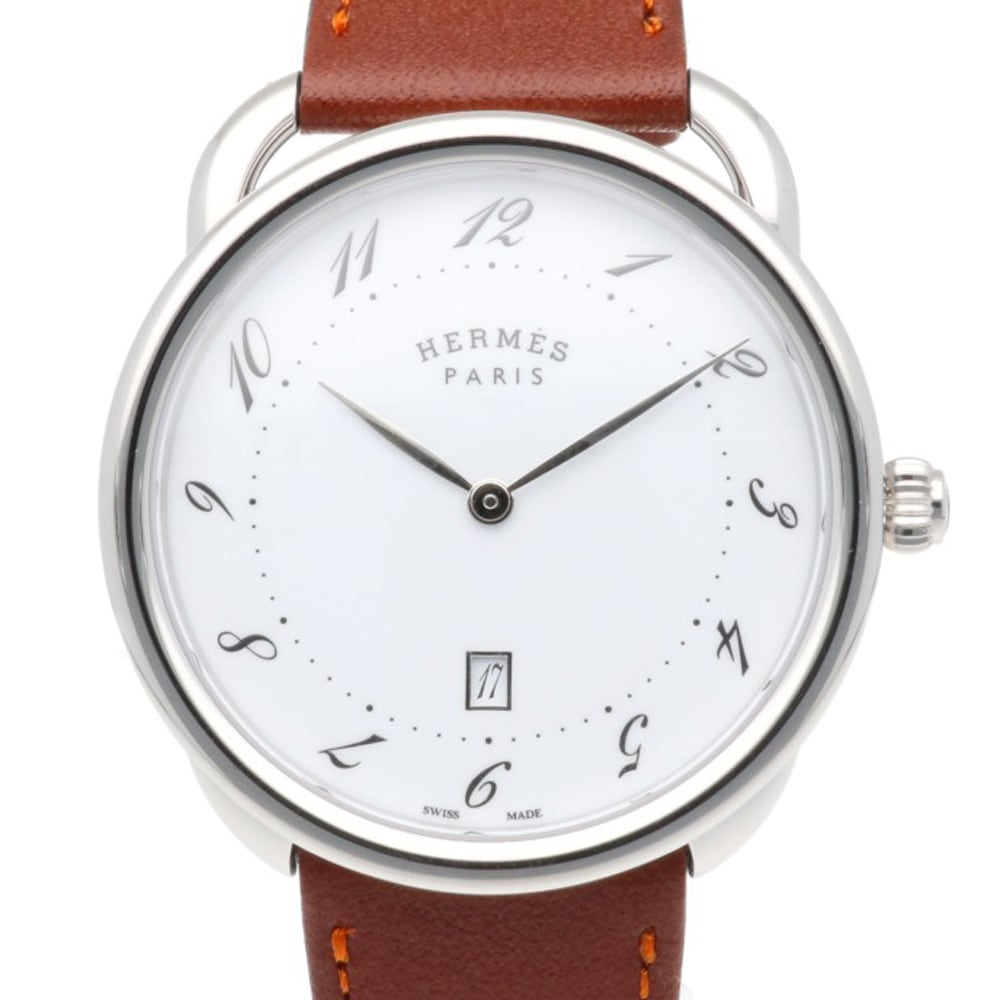 エルメス アルソー 腕時計 ステンレススチール AR7Q.810 クオーツ 1年保証 HERMES 中古 美品