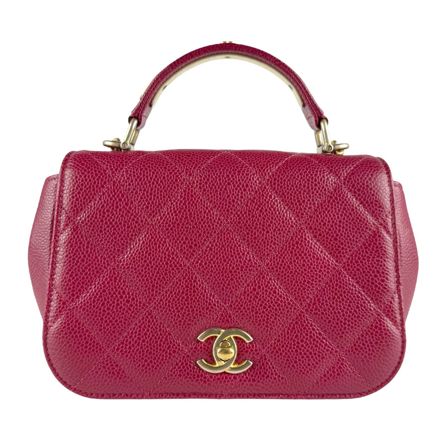 シャネル CHANEL ショルダーバッグ キャビアスキンレザー ピンク系 ゴールド レディース z9456