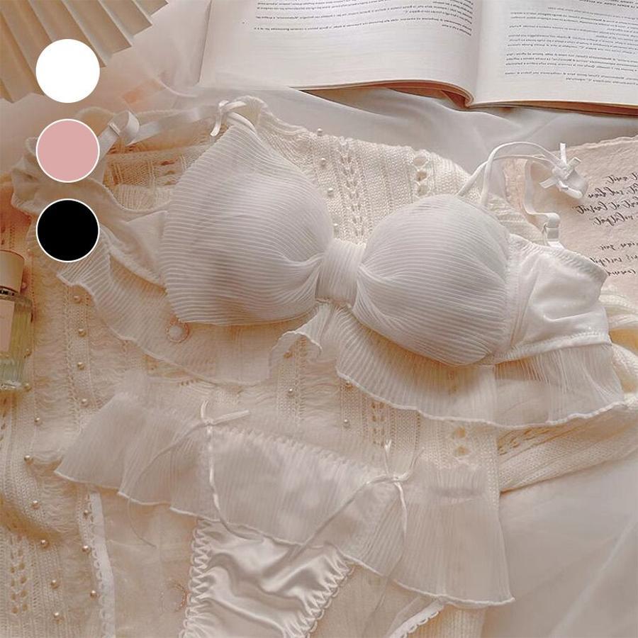 人気ブラ ナイトブラ おすすめナイトブラ 補正下着 可愛いセット下着 人気ブラジャー 可愛いセット下着 可愛いセット下着 日系 小胸 盛るブラジャー セット リボン ンワイヤー スウィート